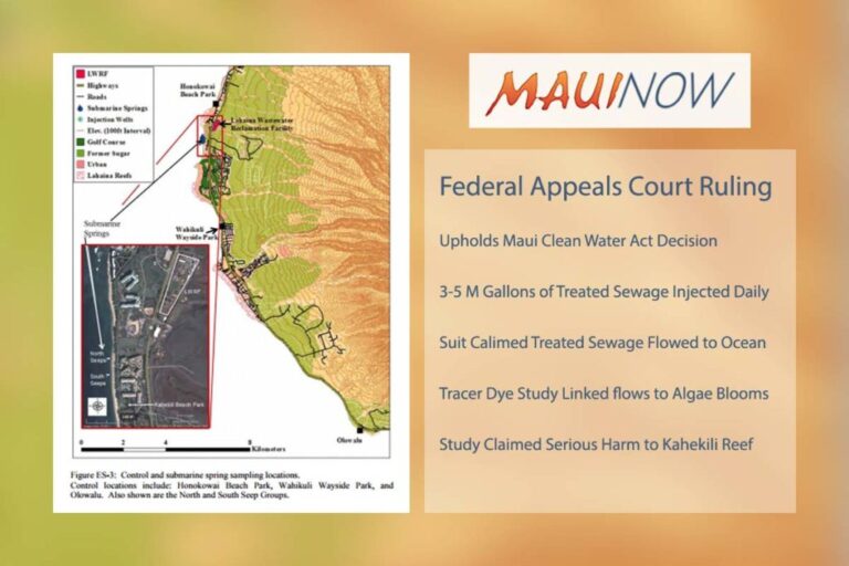 Maui Now graphic. PC: Map courtesy Lahaina Tracer Dye Study.