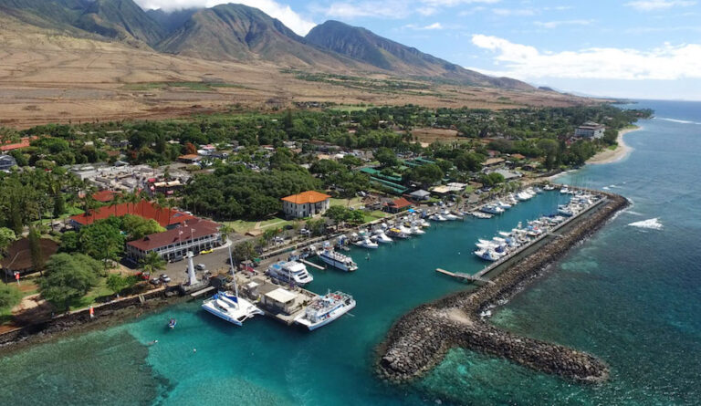 View of Lahaina Town and Harbor Treated sewage wastewater represents almost 15 percent of the total groundwater entering the Pacific near Lahaina. Photo: mauiguide.com